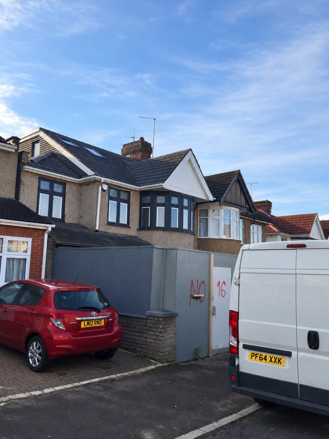 Our van outside a completed rear dormer loft conversion with twin rooflights, Harrow HA3