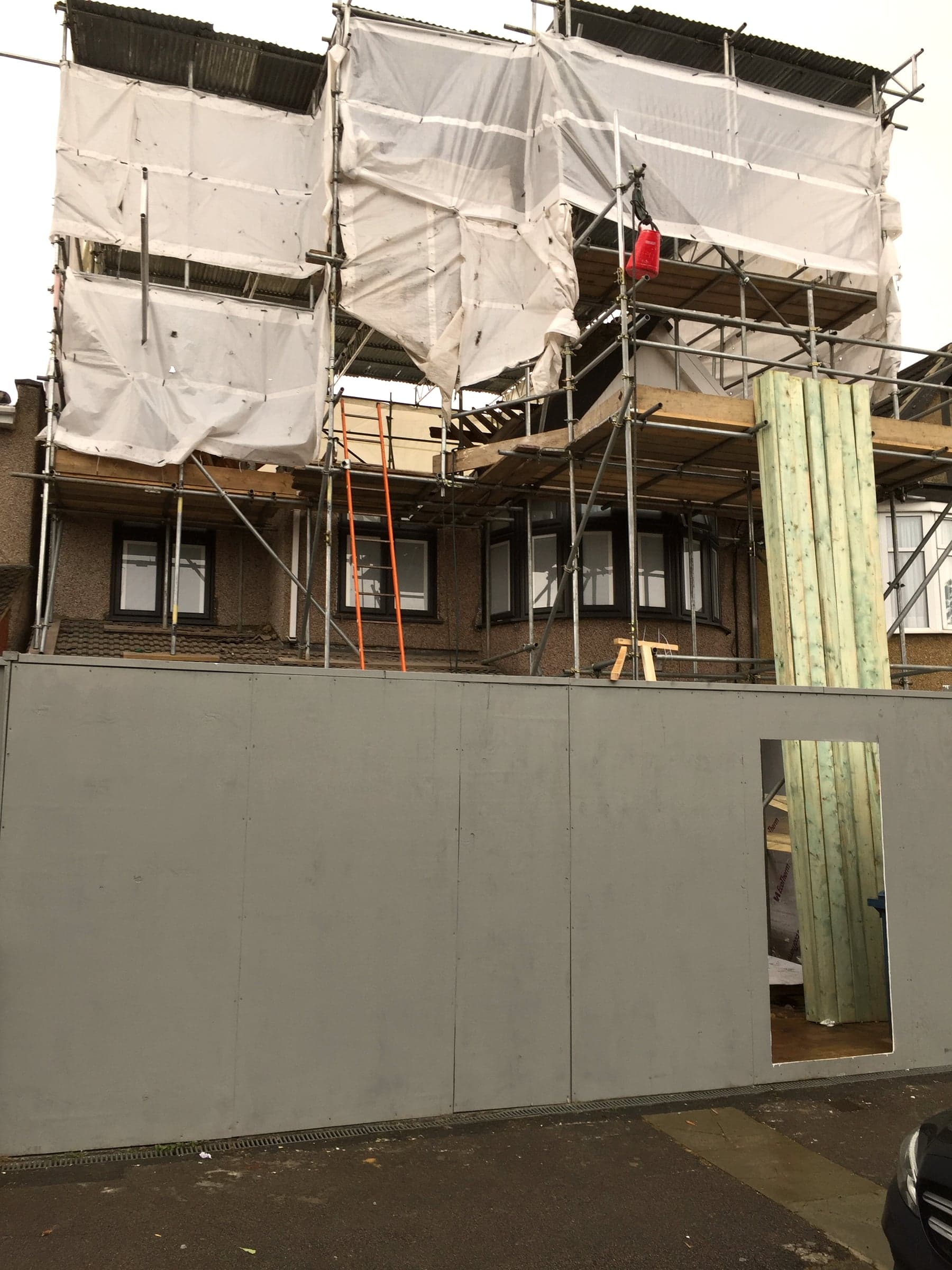Structural steels installed for a new loft floor, London