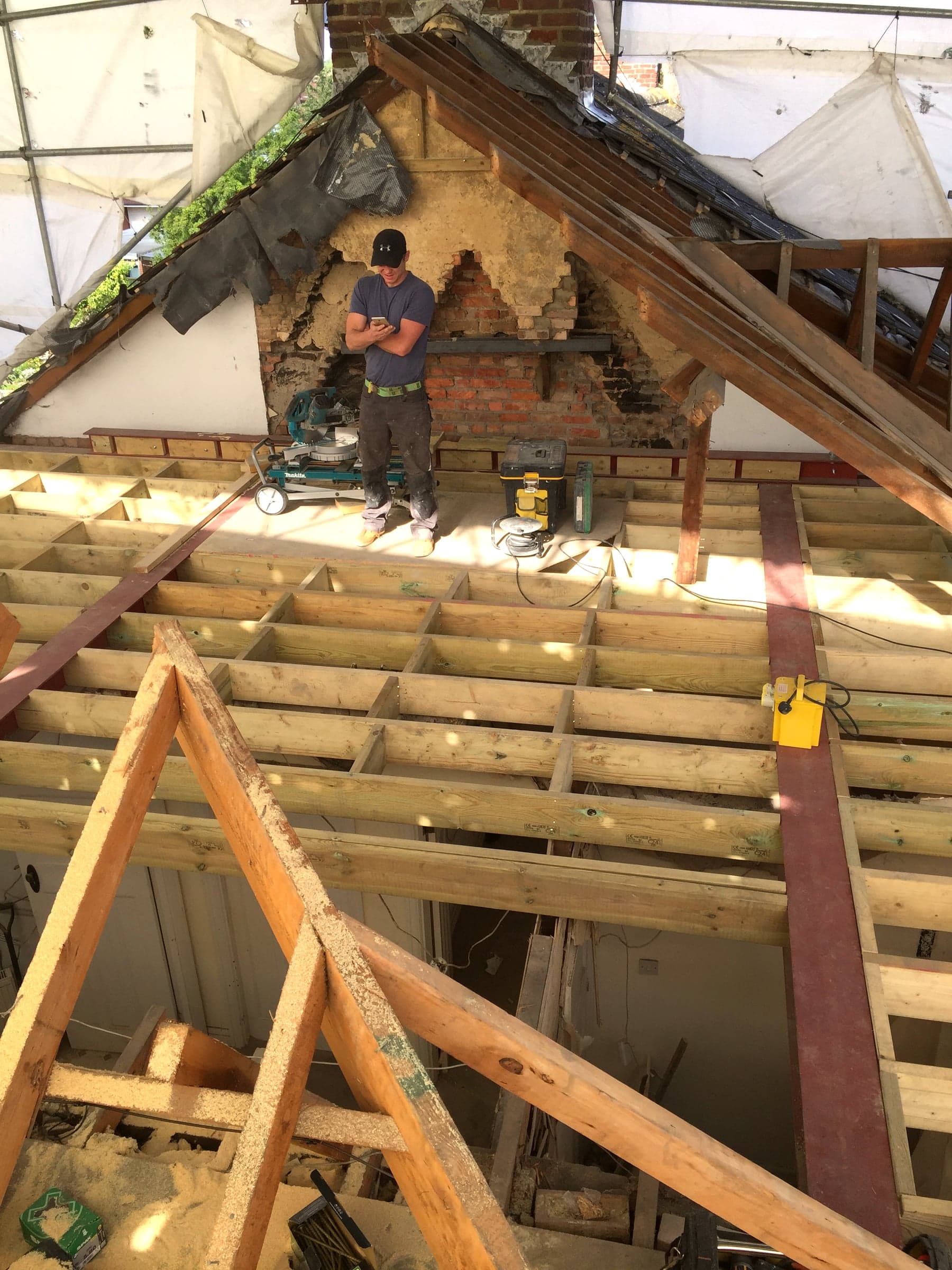 Floor decking laid during a loft conversion, London