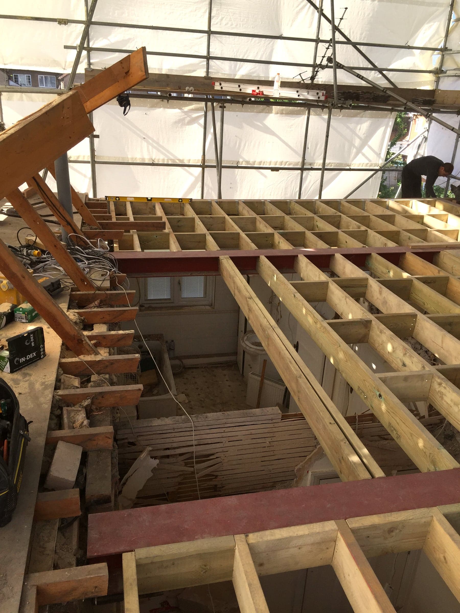 Floor joists off new structural steels, London loft conversion