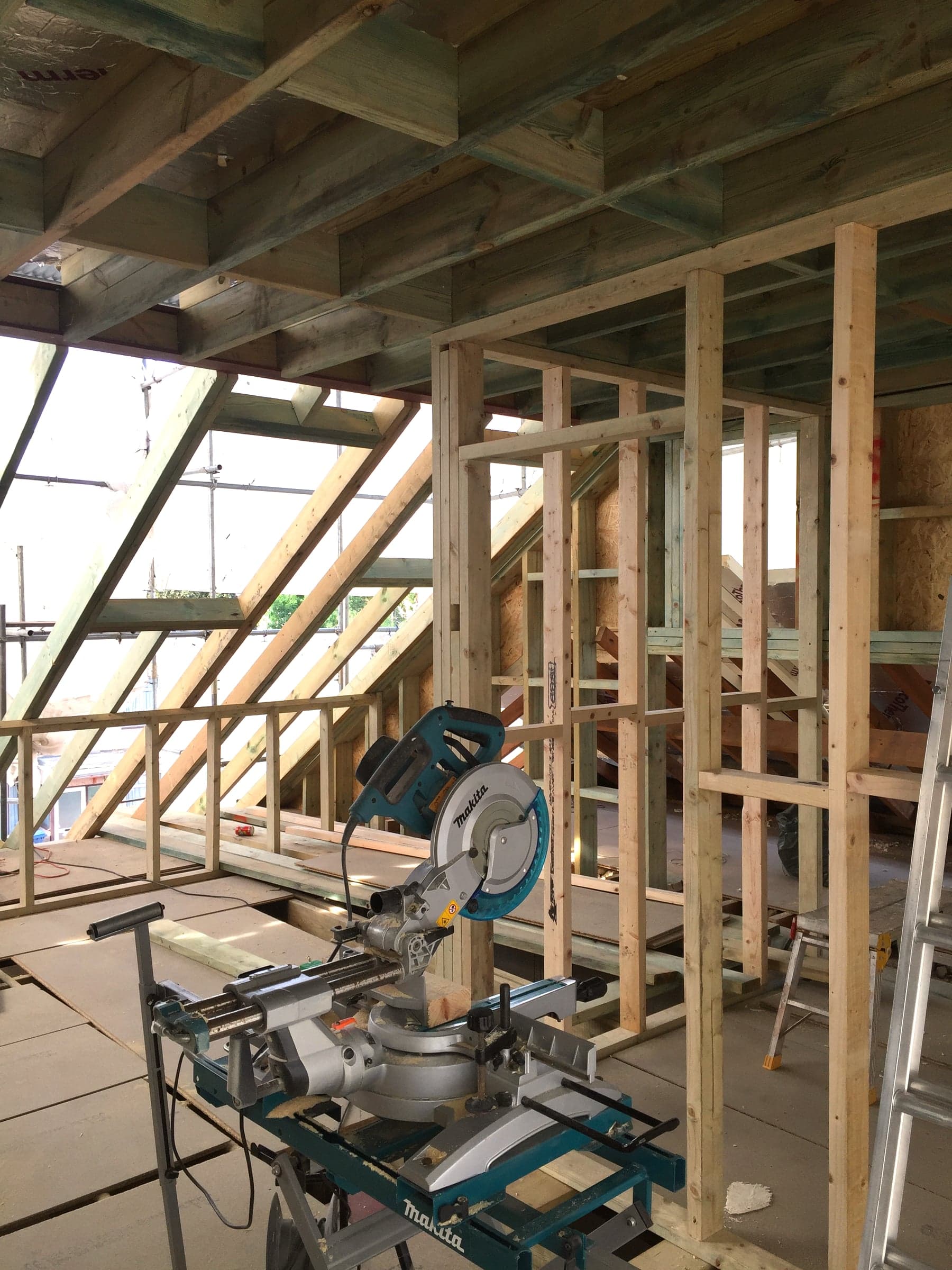 Floor deck installed on new steels, London loft conversion