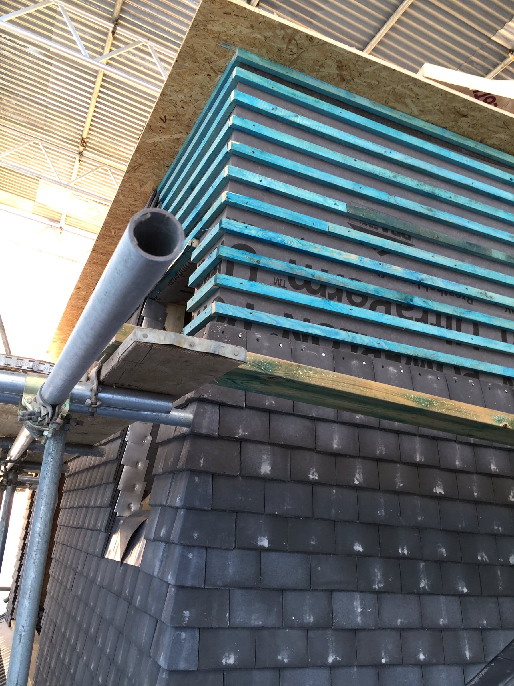 Breathable roofing membrane and insulation staged, London loft conversion
