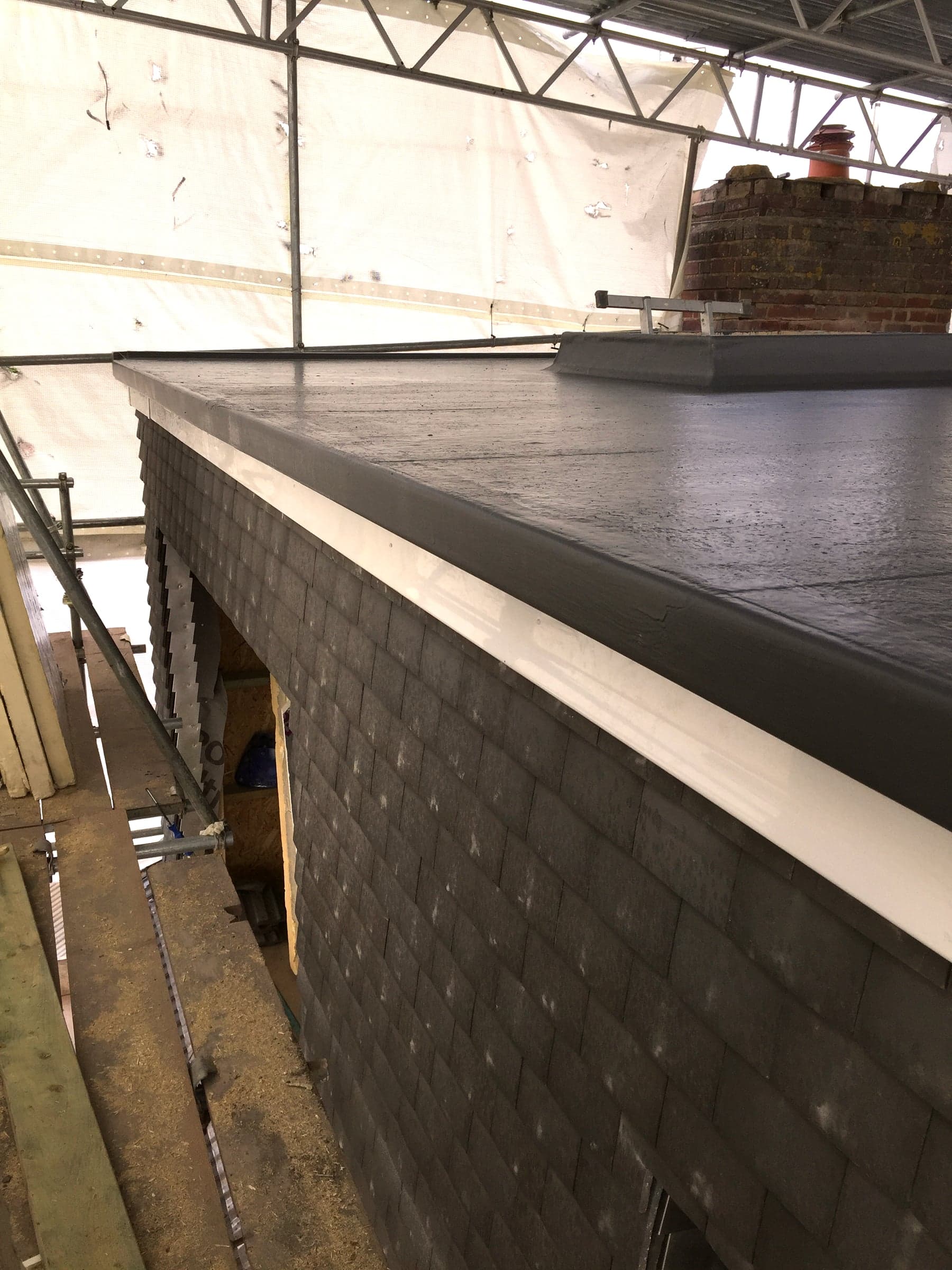 GRP flat roof laid to a loft dormer, London