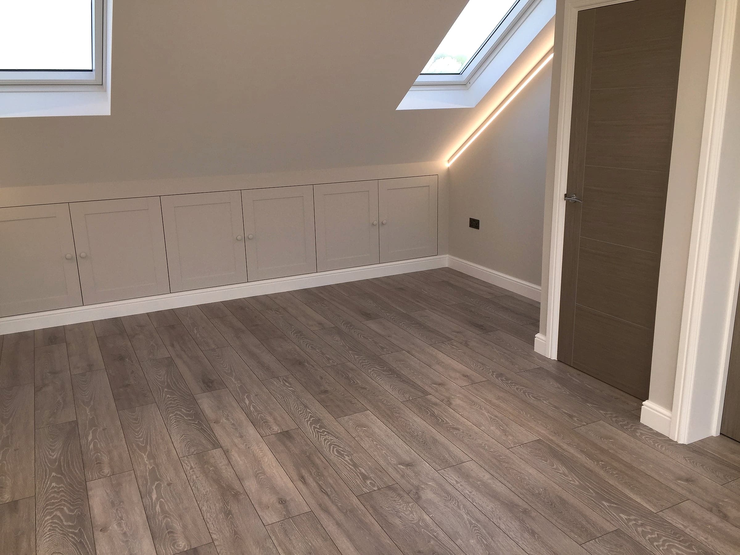 Concealed LED lighting along the roofline, London loft conversion
