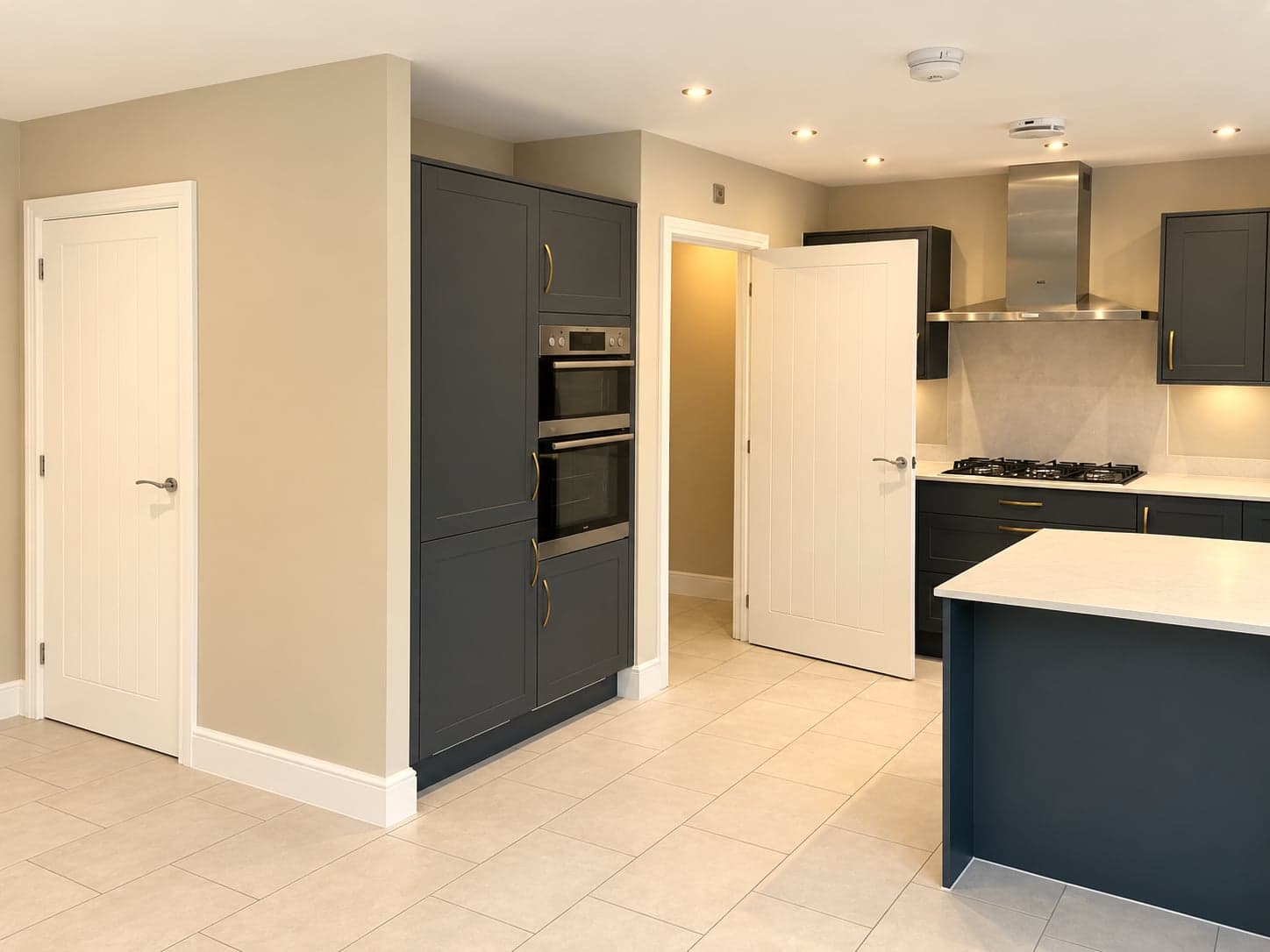 Oven tower and extractor seen between the hall doors, North Finchley N12