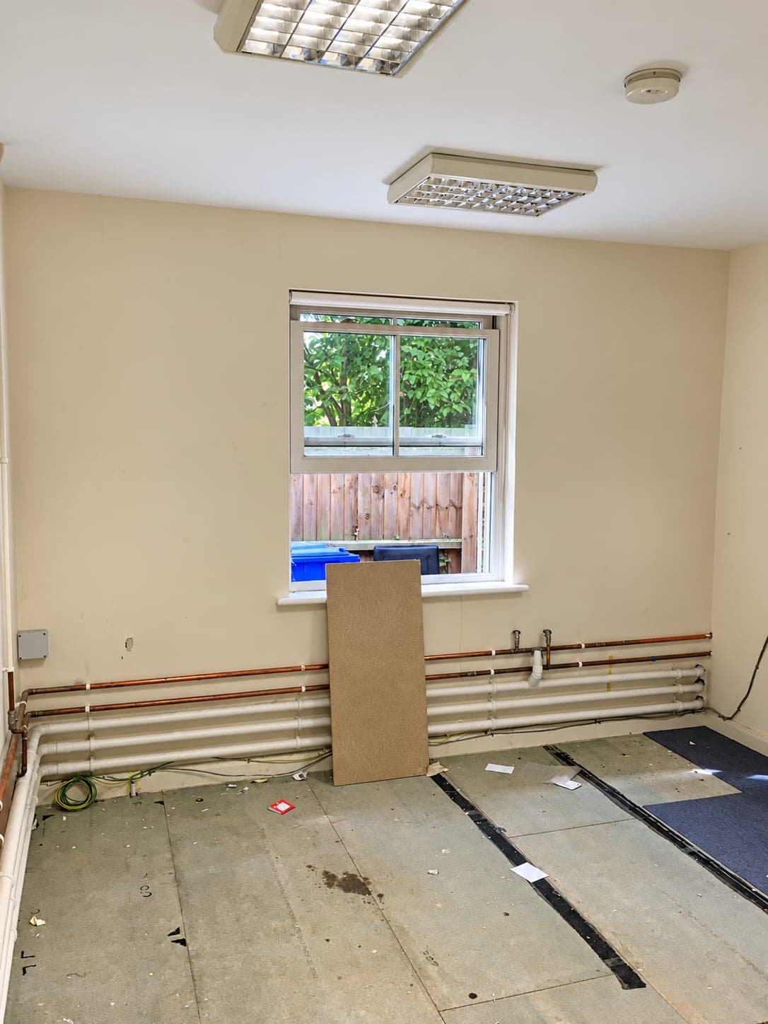 Bare room with first-fix services in and floor ready for levelling, Haverhill CB9