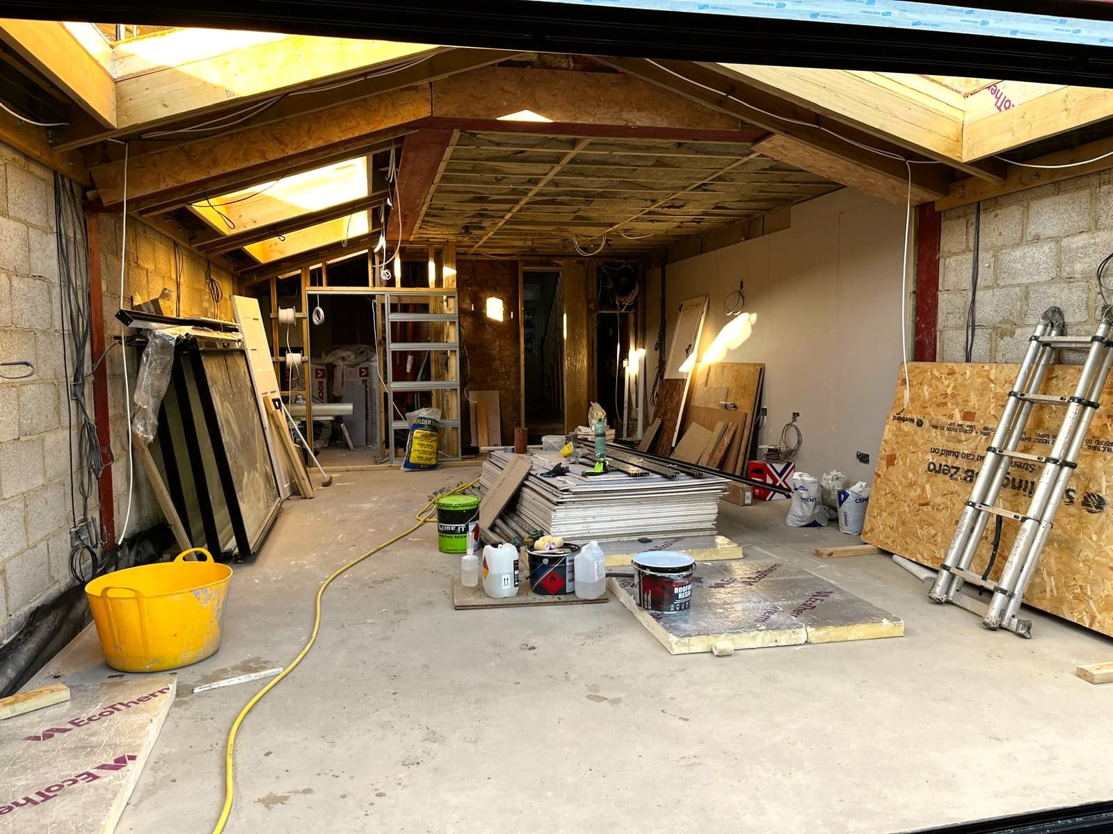 Insulation boards and materials in the shell before boarding out, St Albans AL1