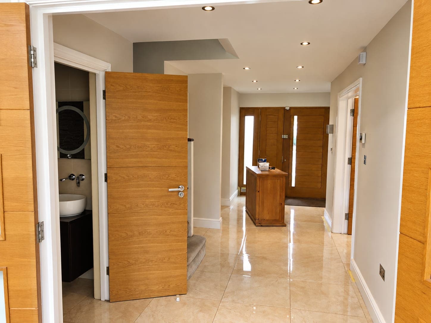 Hall with oak doors, cloakroom beyond and new paintwork throughout, Richmond TW9