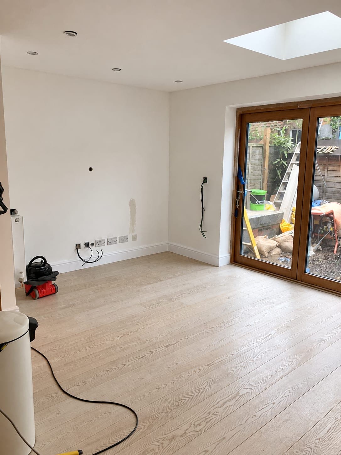 Extension interior finished and decorated, rooflight overhead, Stanmore HA7