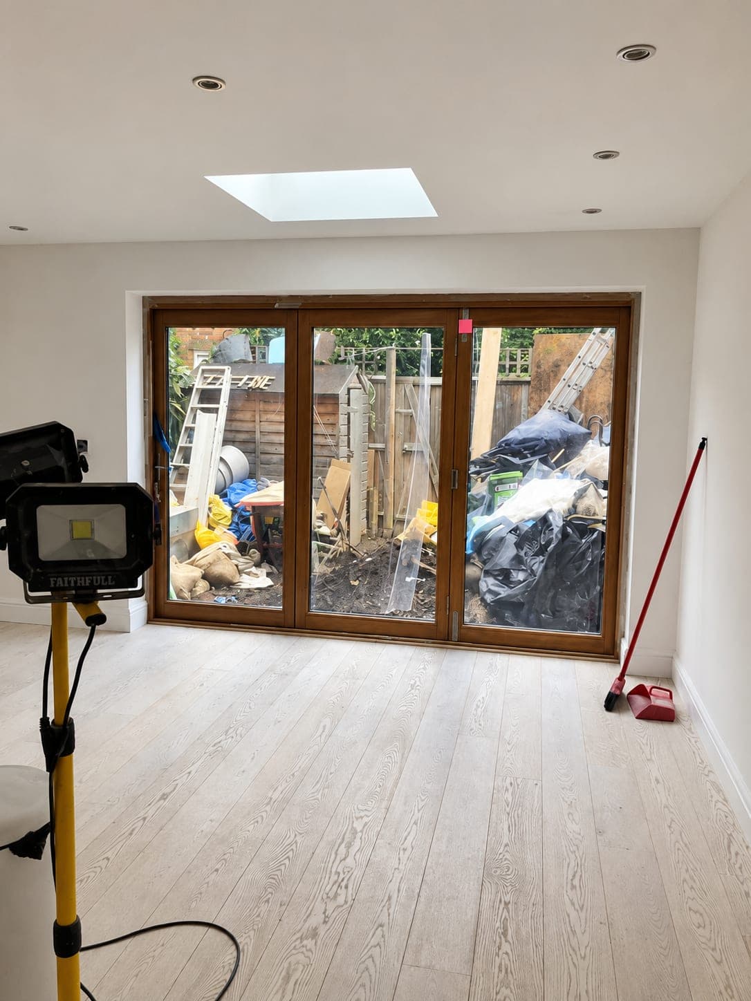 Room ready for handover with the oak doors and rooflight in, Stanmore HA7