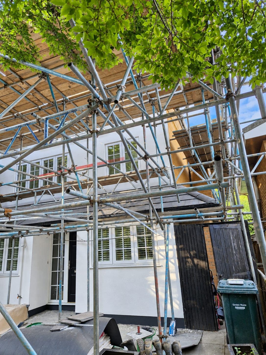 The same side elevation rendered white with the plinth run in, London