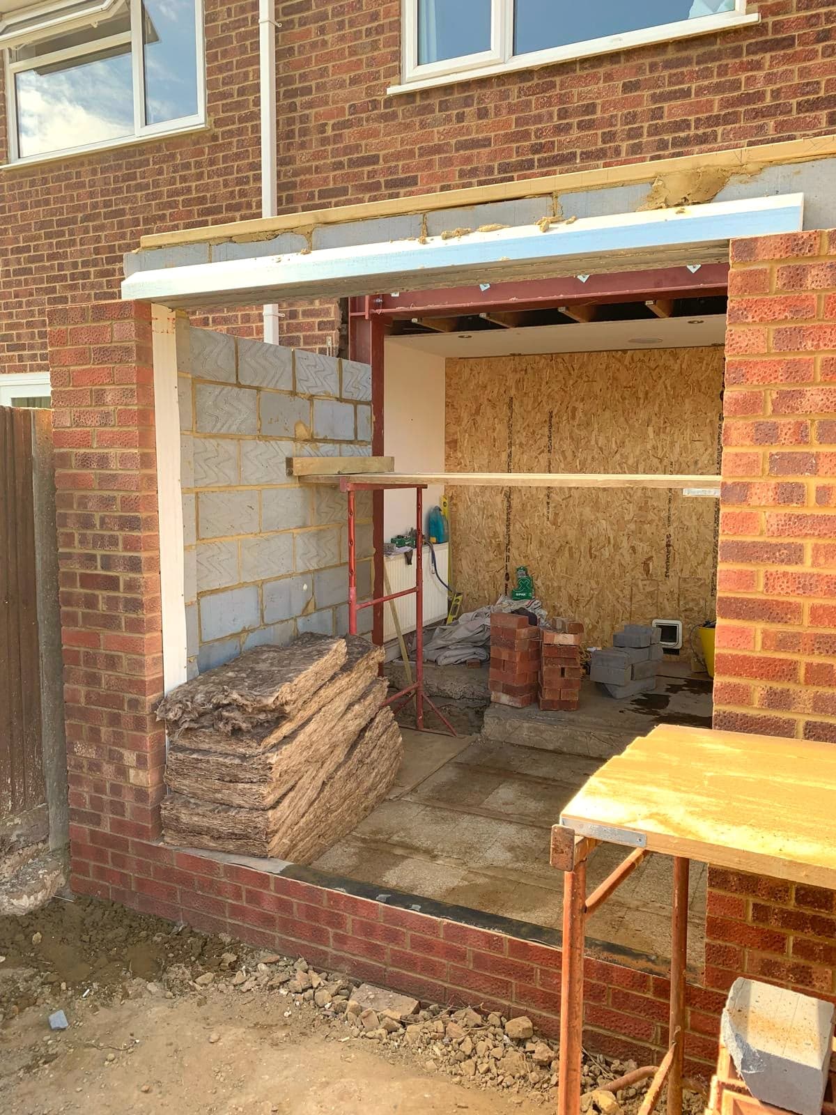 Rear opening formed through the original wall into the new extension, Borehamwood WD6