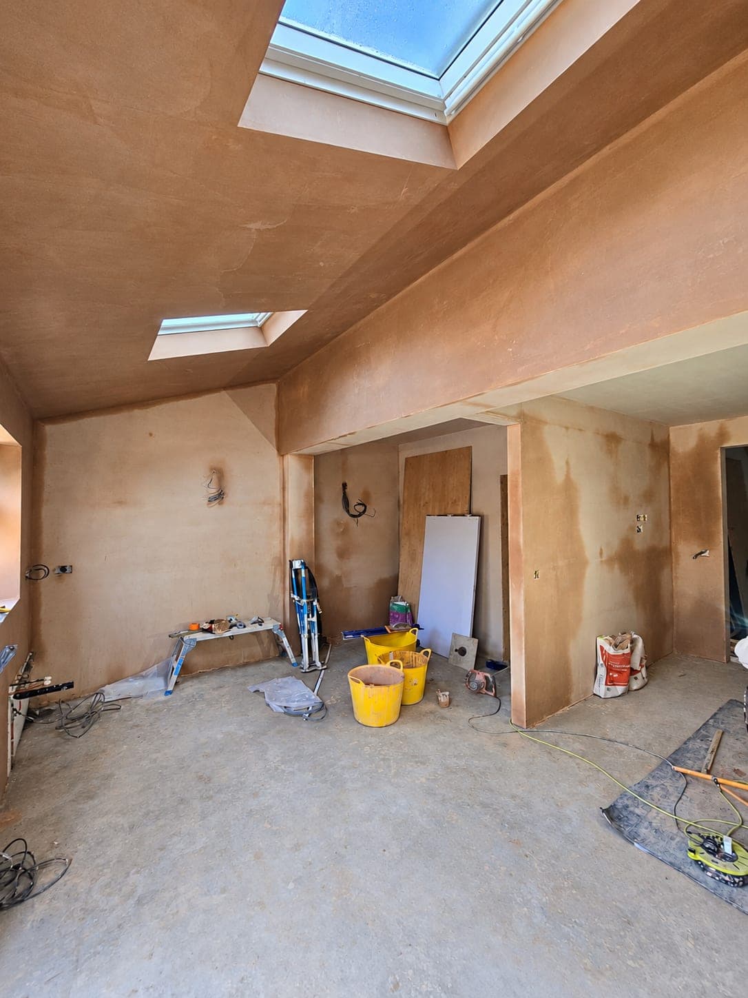 Small room skimmed out around the window and door, London